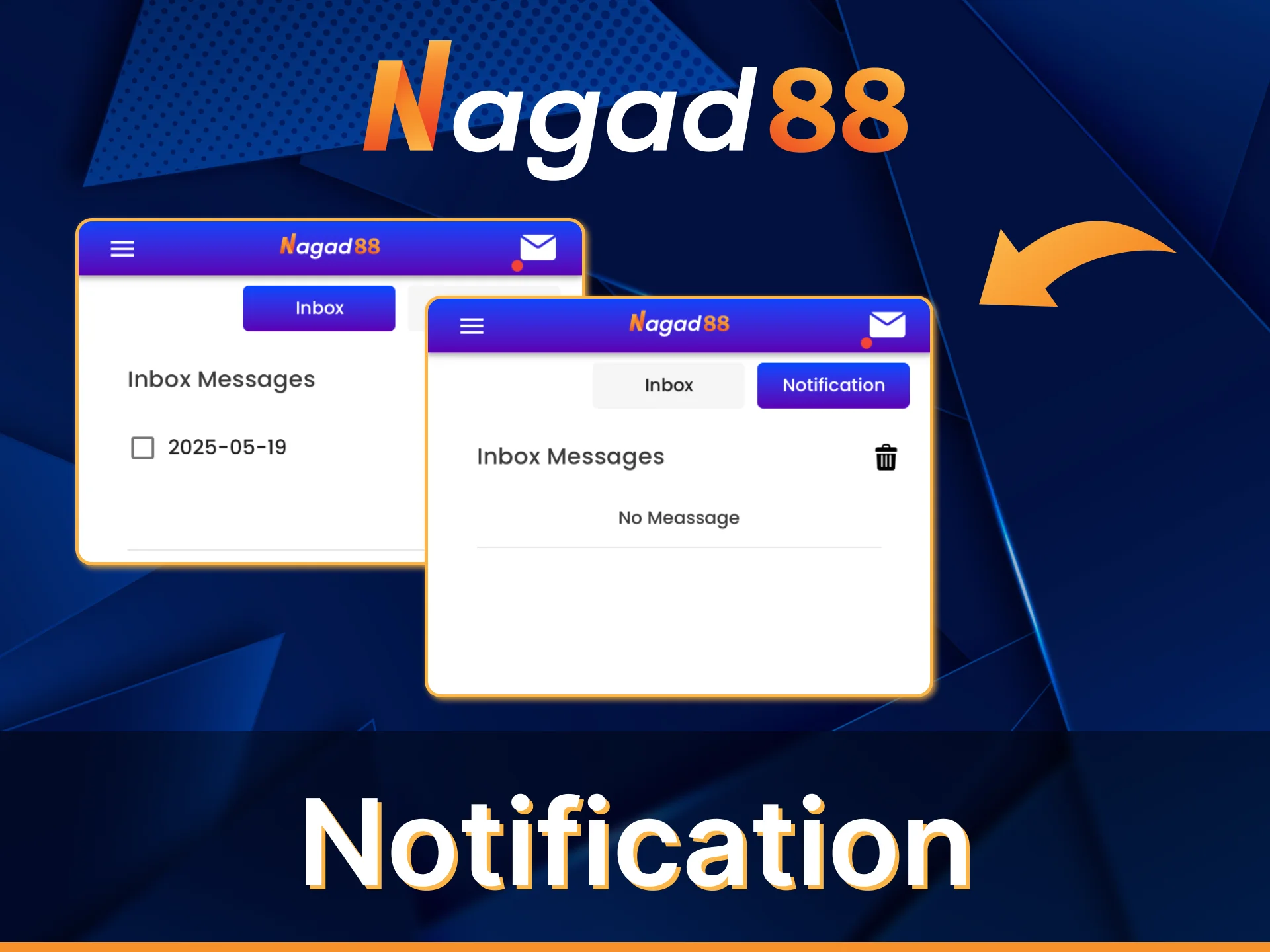 A variety of notification types are available in the Nagad88 app.