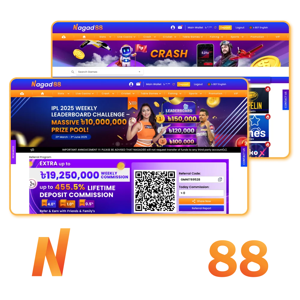 বাংলাদেশের ব্যবহারকারীদের জন্য Nagad88 স্পোর্টস বেটিং ও ক্যাসিনো সাইটের বিস্তারিত রিভিউ পড়ুন।