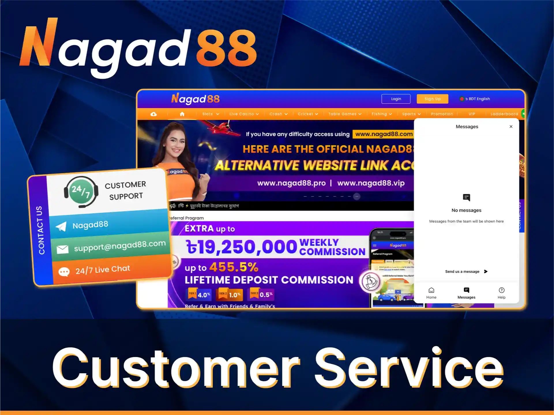 Nagad88 supports its users 24 hours a day.