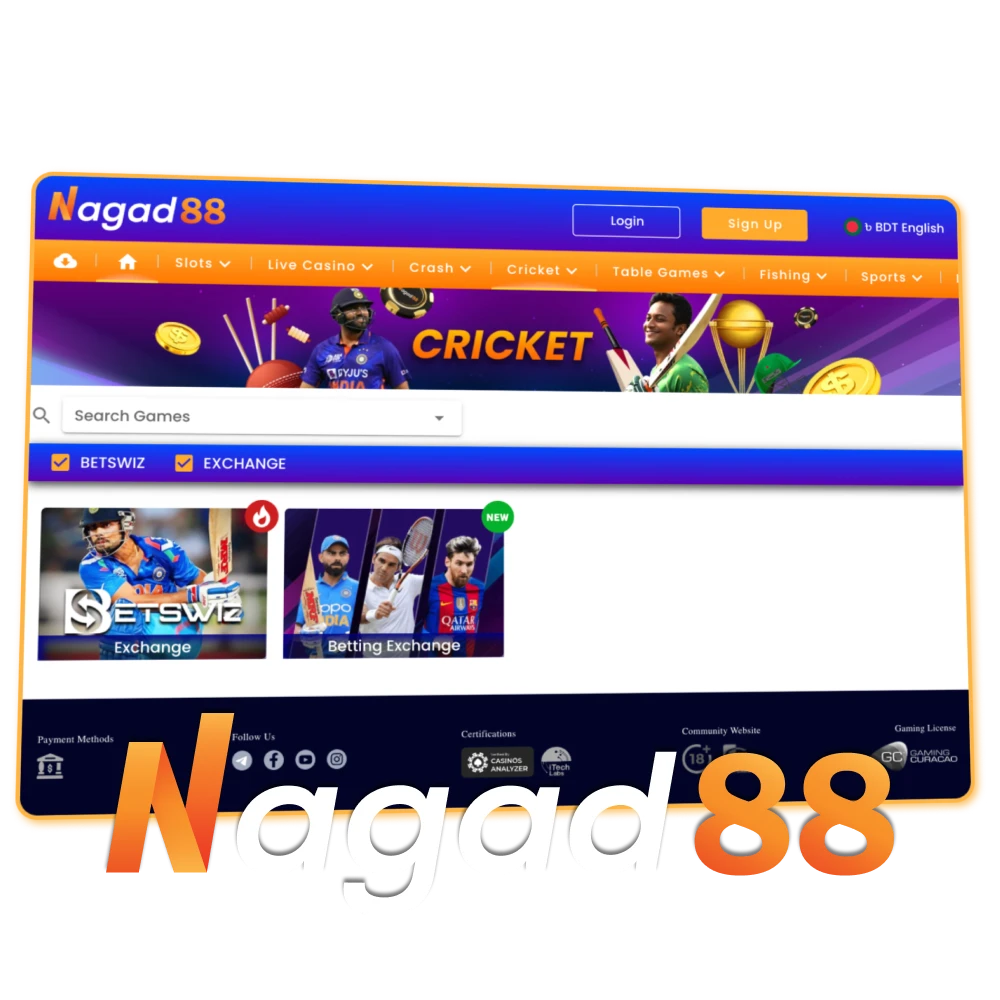 Bet on cricket at Nagad88 online in Bangladesh.