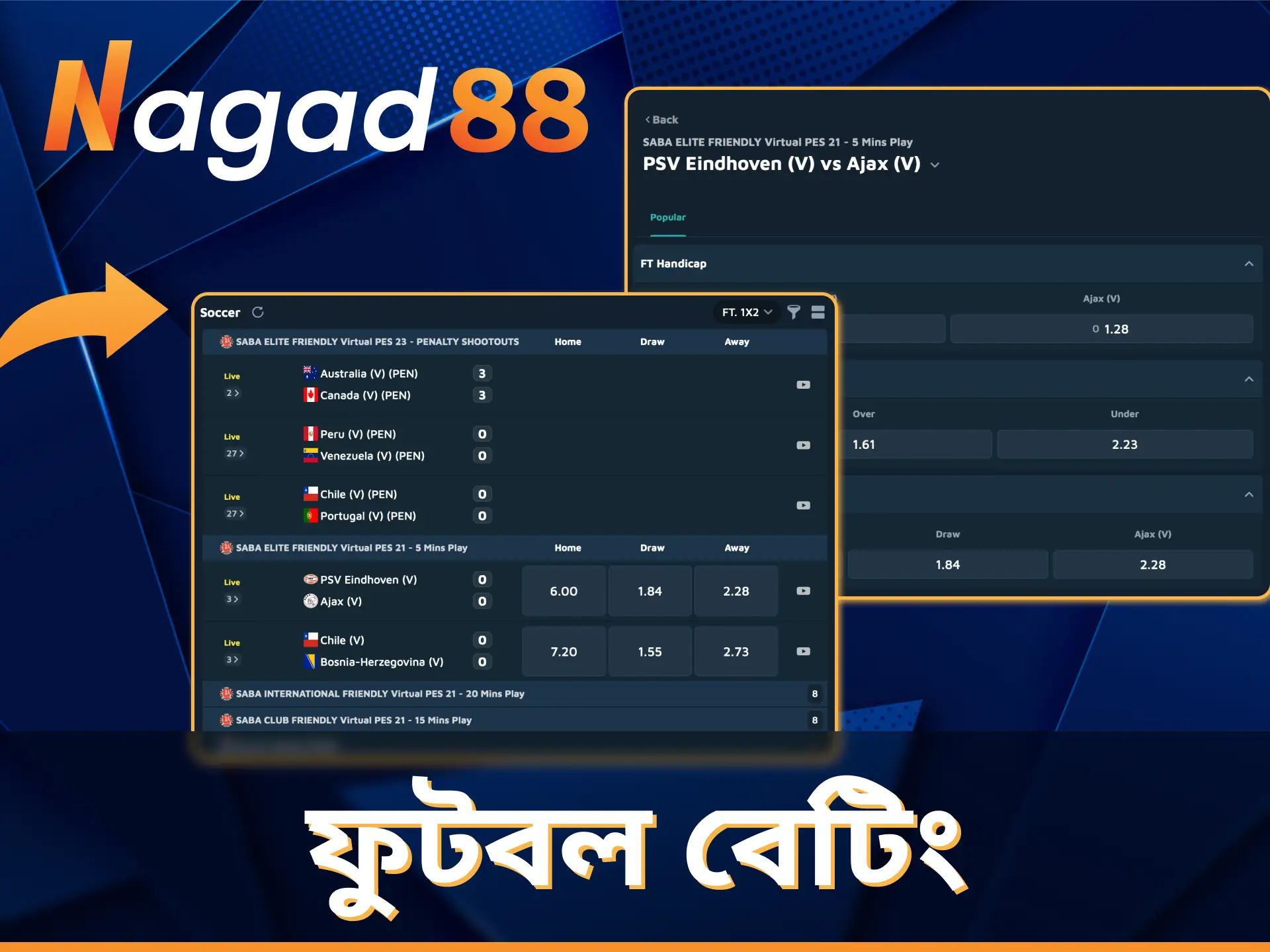 Nagad88-এ ফুটবলের উপর বাজি ধরুন।
